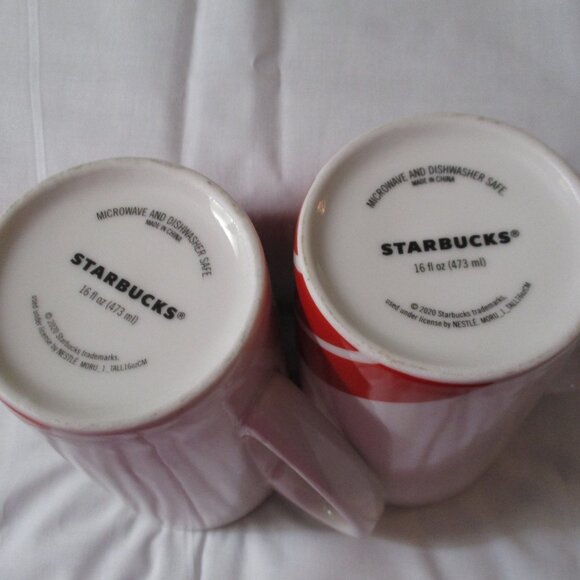 Set of Two Vintage Tall Starbucks Mermaid Arrows Coffee Tea Mugs - Picture 3 of 3